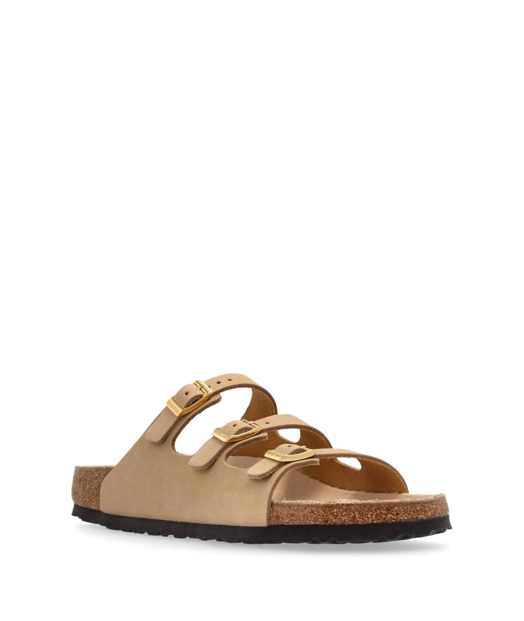 BIRKENSTOCK Бежевые нубуковые шлепанцы, фото 2