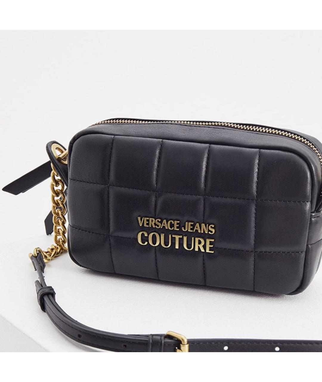 VERSACE JEANS COUTURE Черная сумка через плечо из искусственной кожи, фото 2