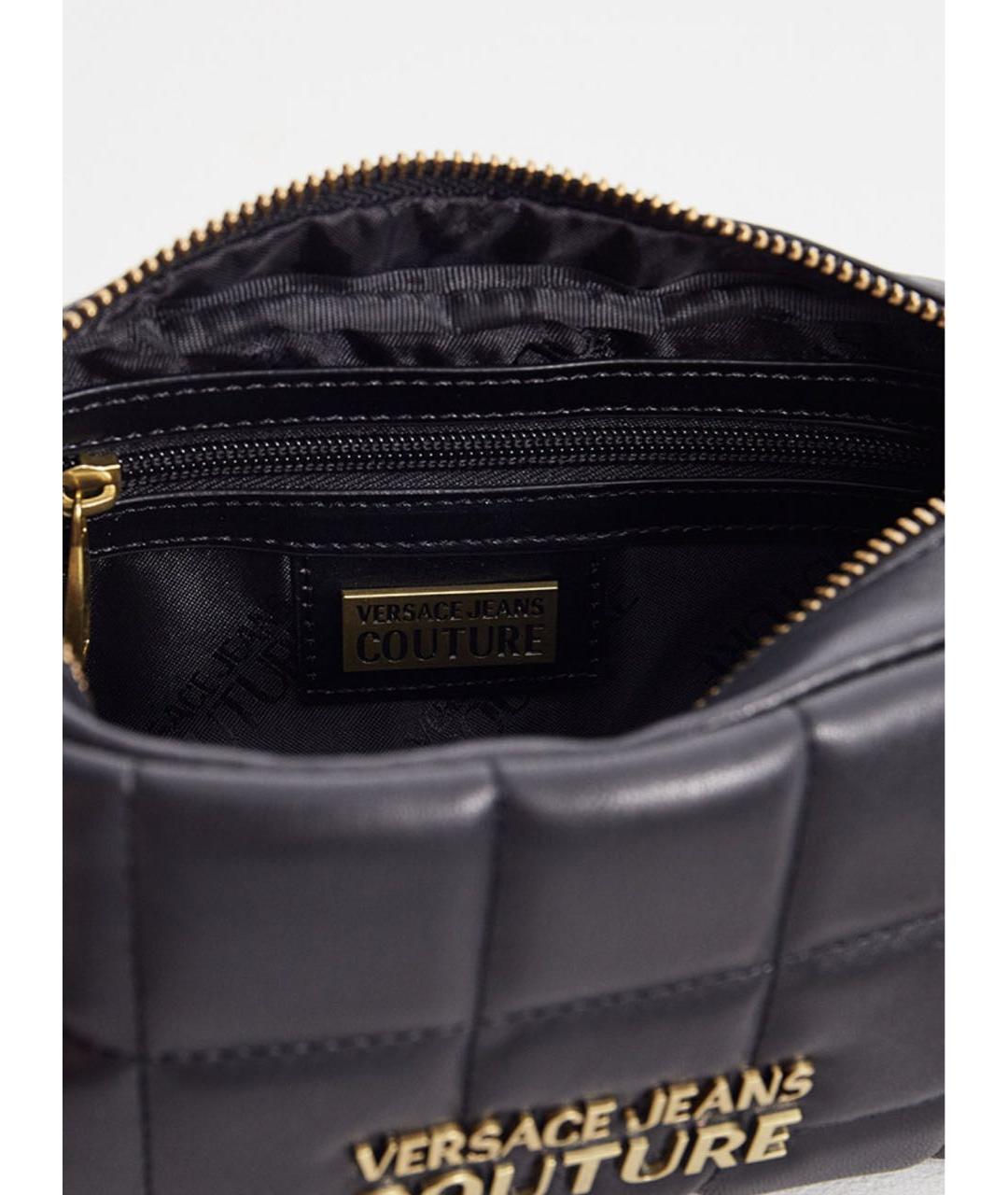 VERSACE JEANS COUTURE Черная сумка через плечо из искусственной кожи, фото 4