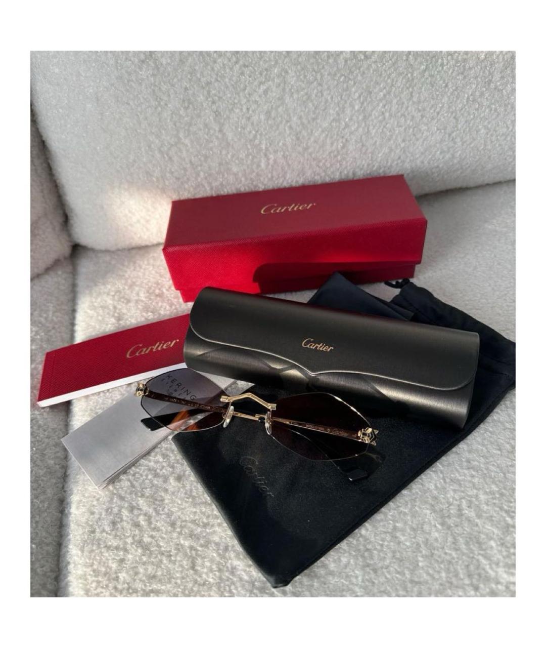 CARTIER Серые металлические солнцезащитные очки, фото 2