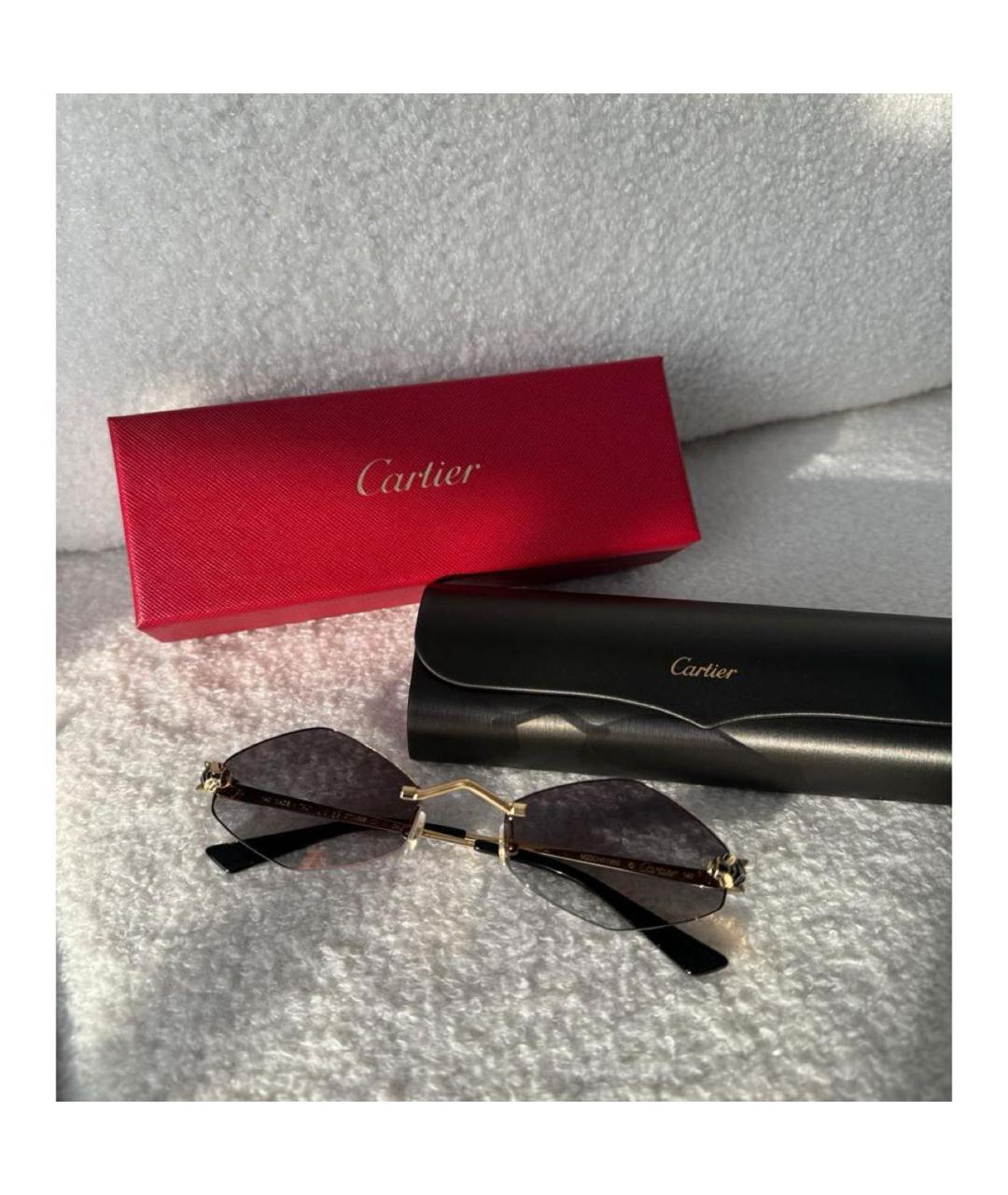CARTIER Серые металлические солнцезащитные очки, фото 3