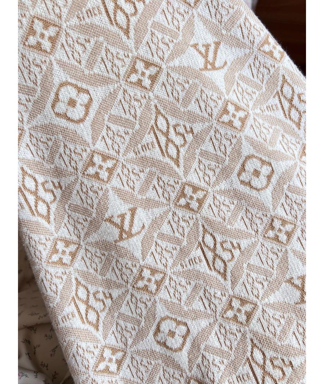 LOUIS VUITTON Бежевая шелковая футболка, фото 4