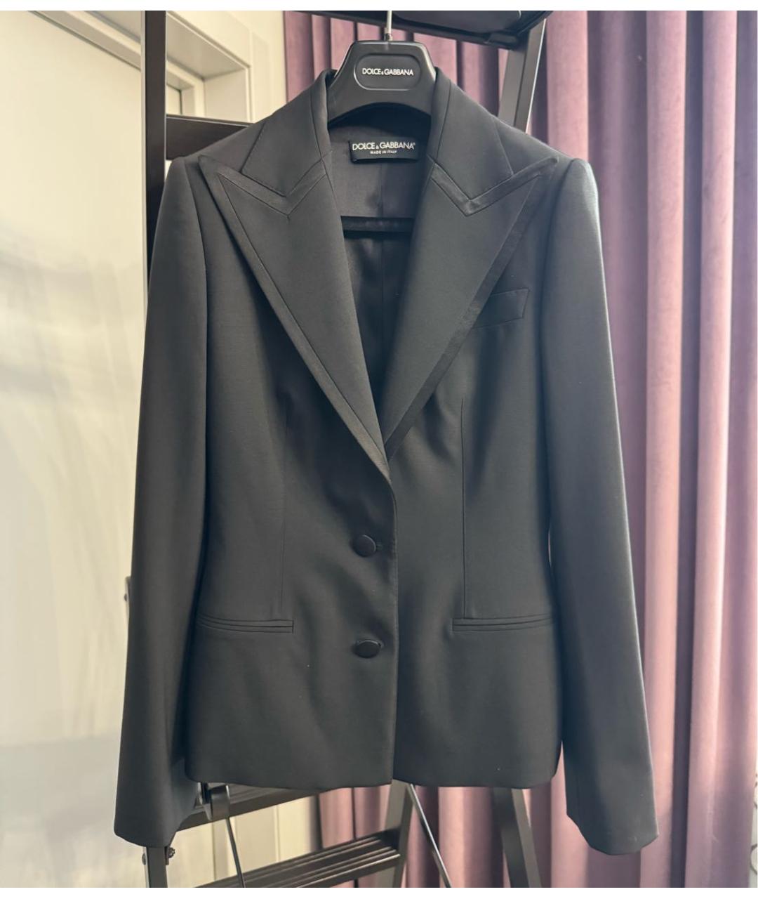 DOLCE&GABBANA Черный шерстяной костюм с брюками, фото 8