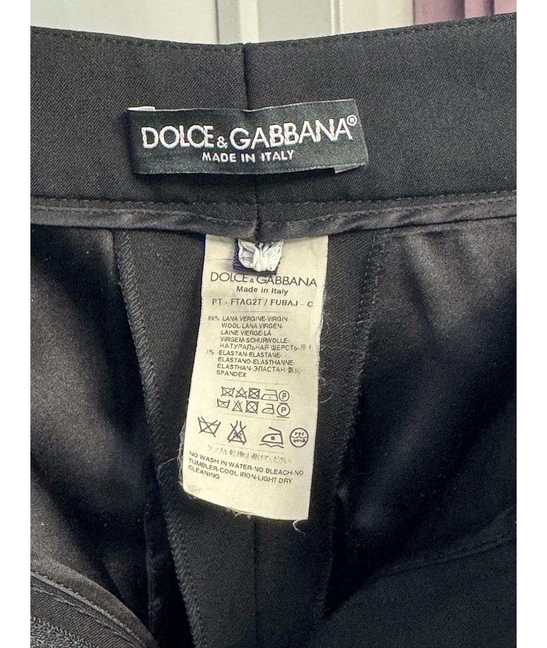 DOLCE&GABBANA Черный шерстяной костюм с брюками, фото 3