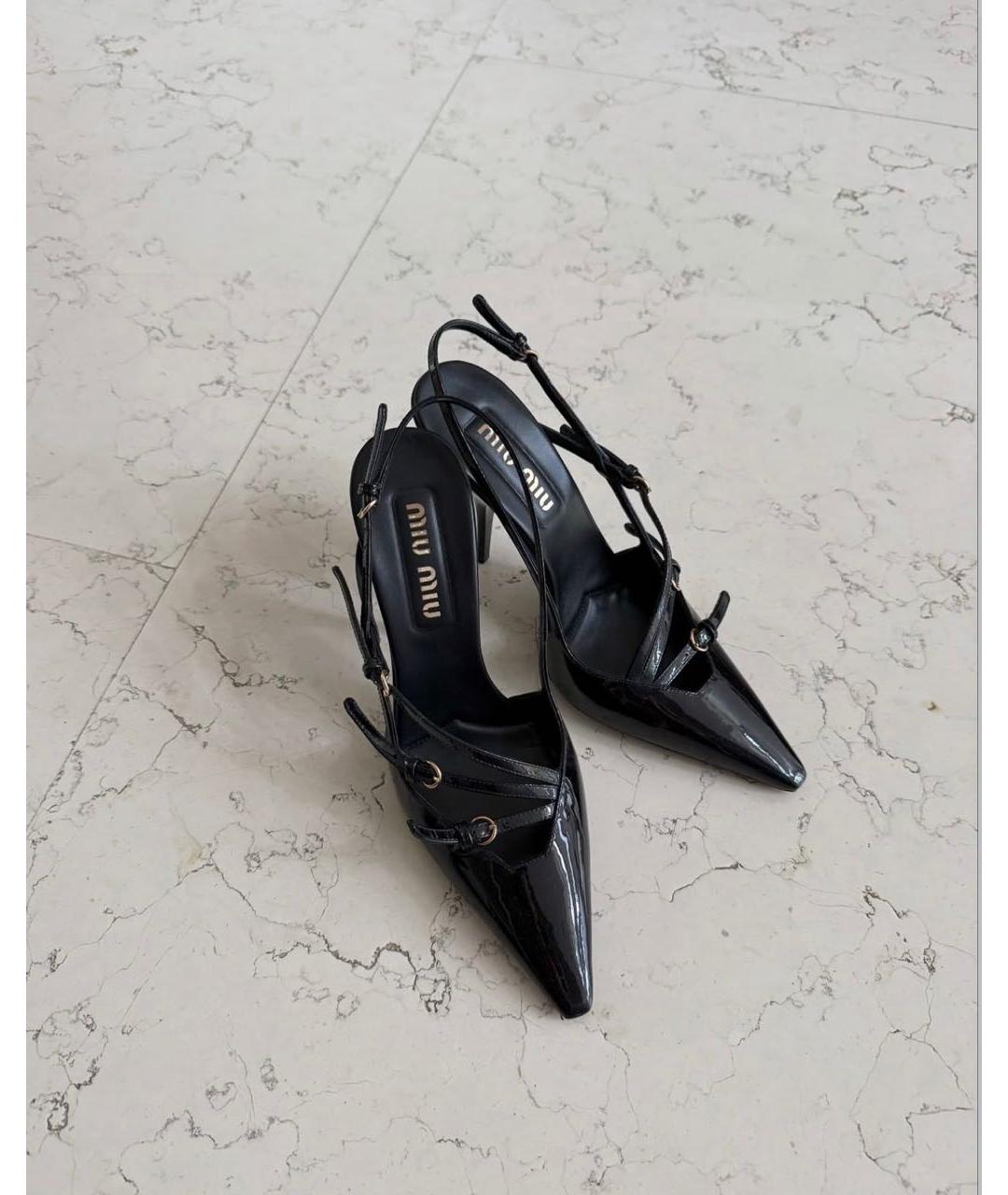 MIU MIU Черные кожаные туфли, фото 2
