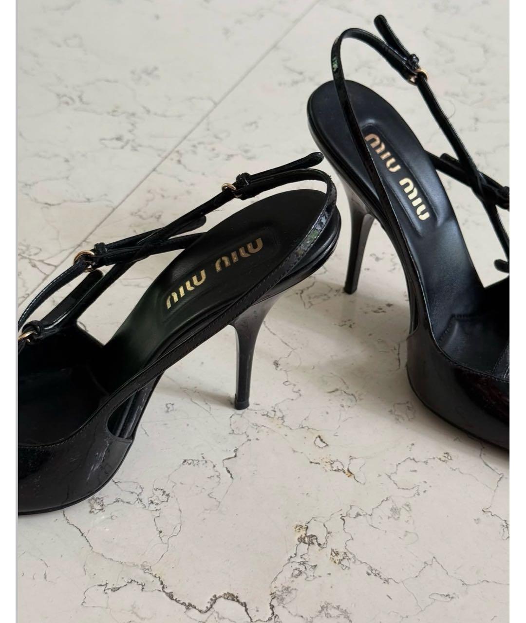MIU MIU Черные кожаные туфли, фото 3