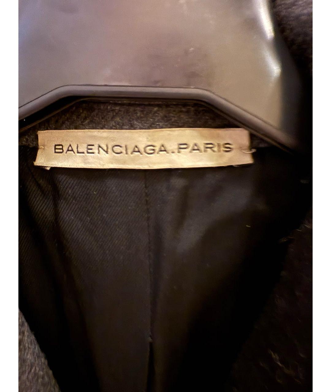 BALENCIAGA Серое шерстяное пальто, фото 3