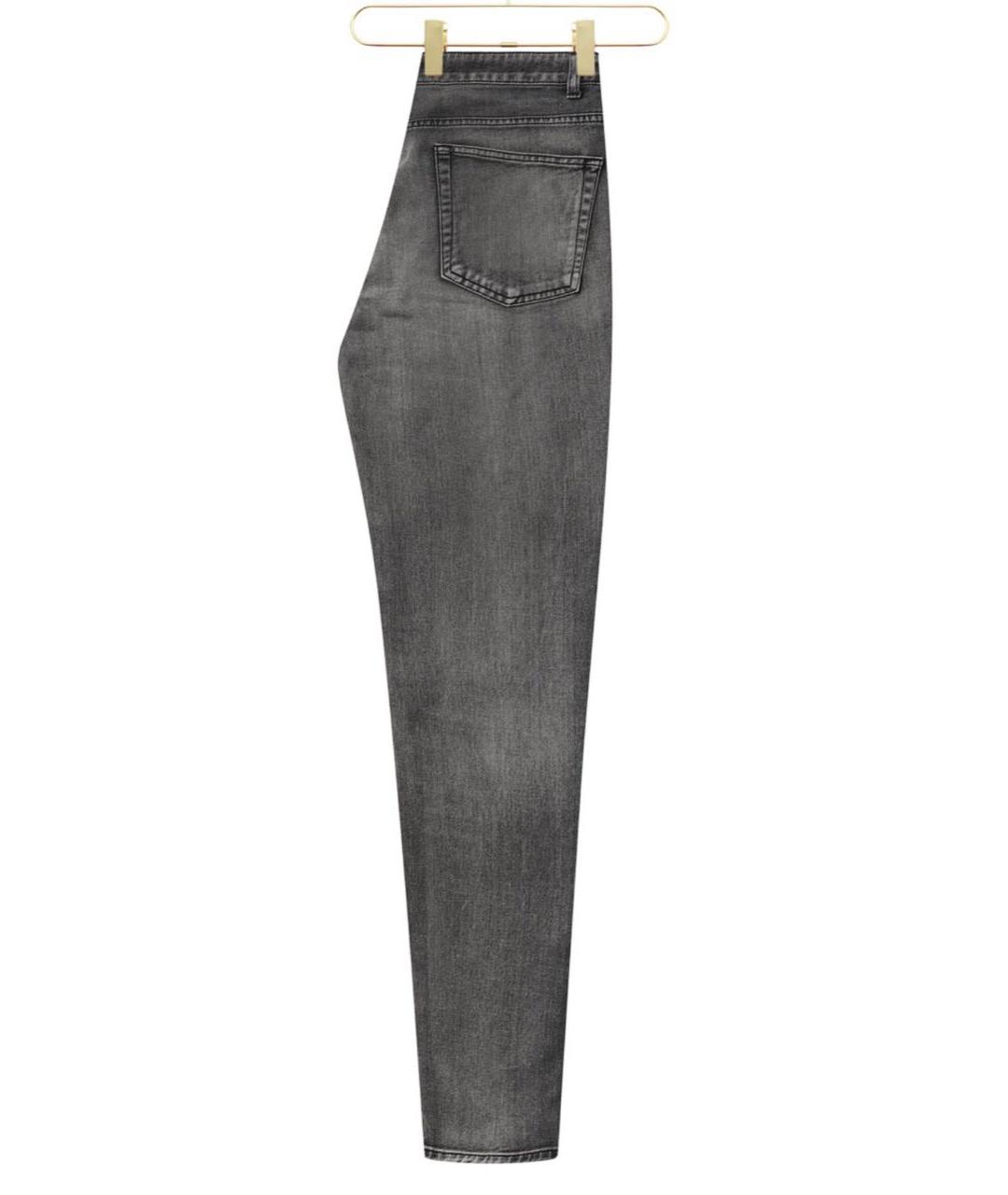 SAINT LAURENT Антрацитовые хлопковые джинсы слим, фото 2