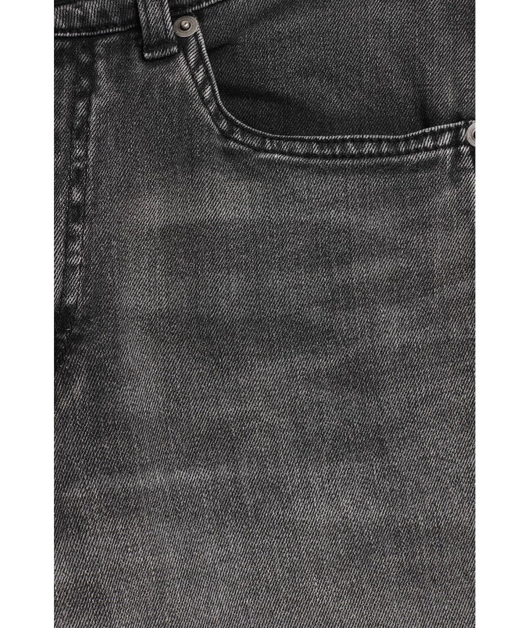 SAINT LAURENT Антрацитовые хлопковые джинсы слим, фото 3