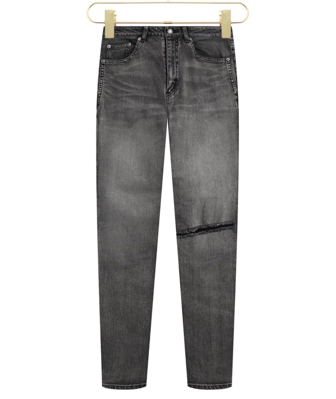 SAINT LAURENT Антрацитовые хлопковые джинсы слим, фото 8