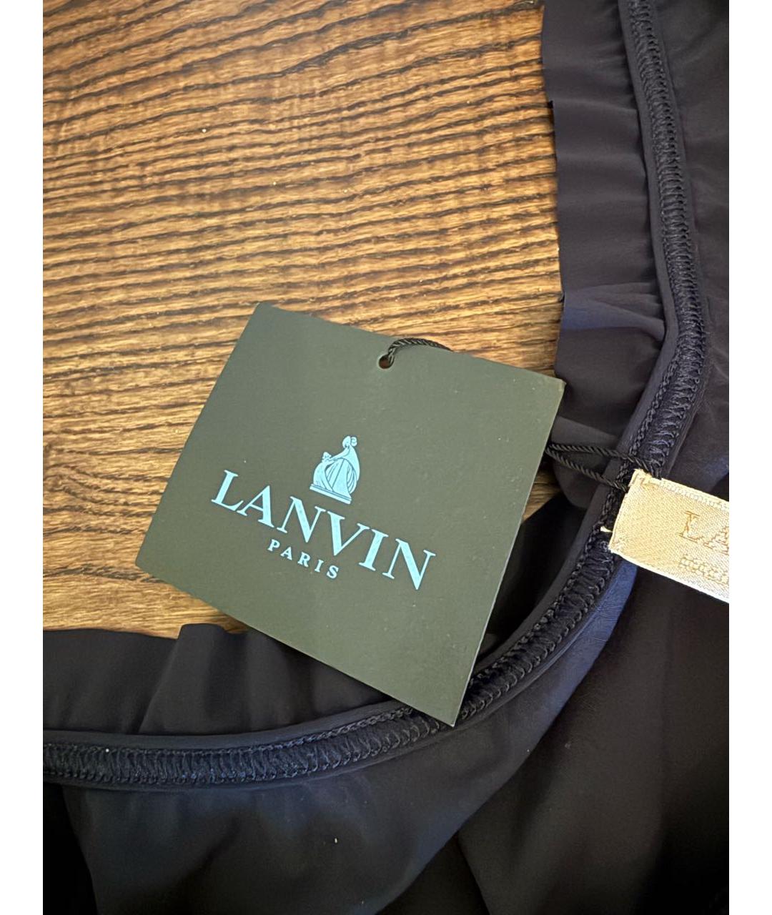 LANVIN Темно-синее полиамидовое коктейльное платье, фото 4