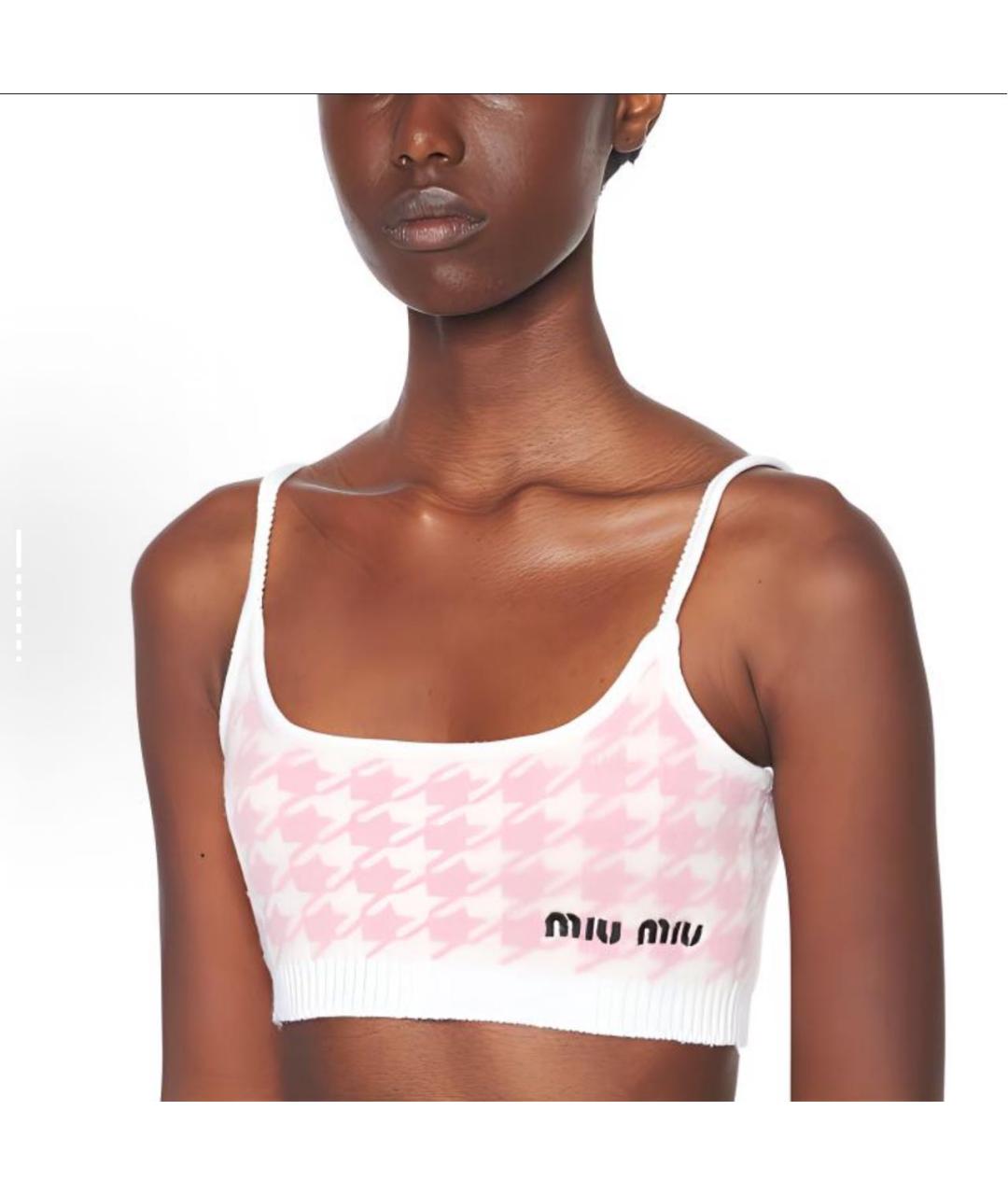 MIU MIU Розовая майка, фото 3
