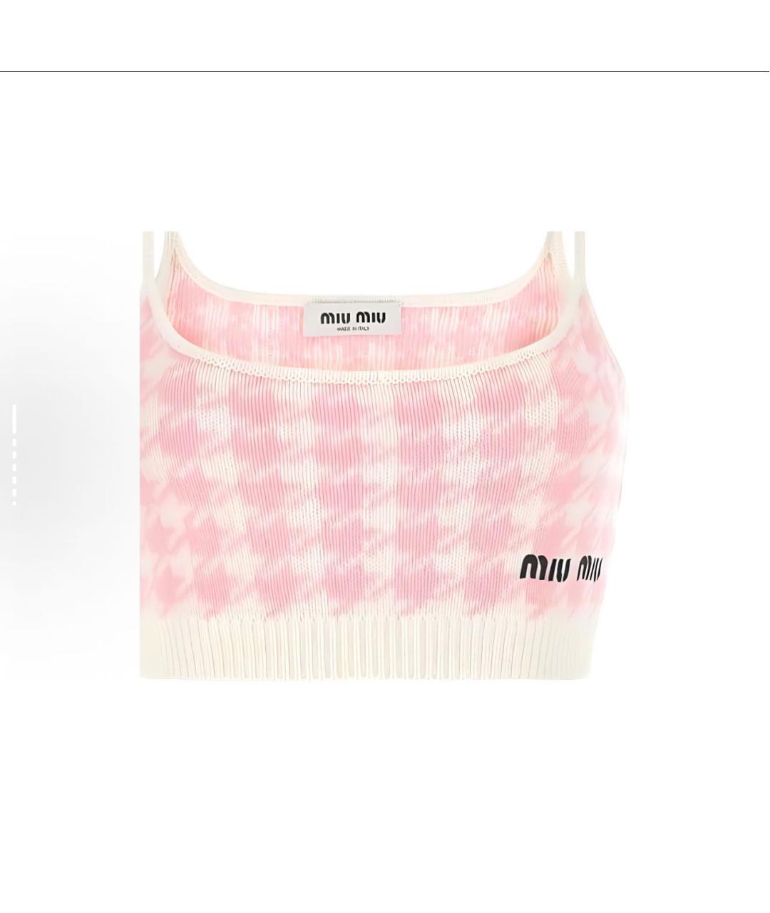 MIU MIU Розовая майка, фото 5