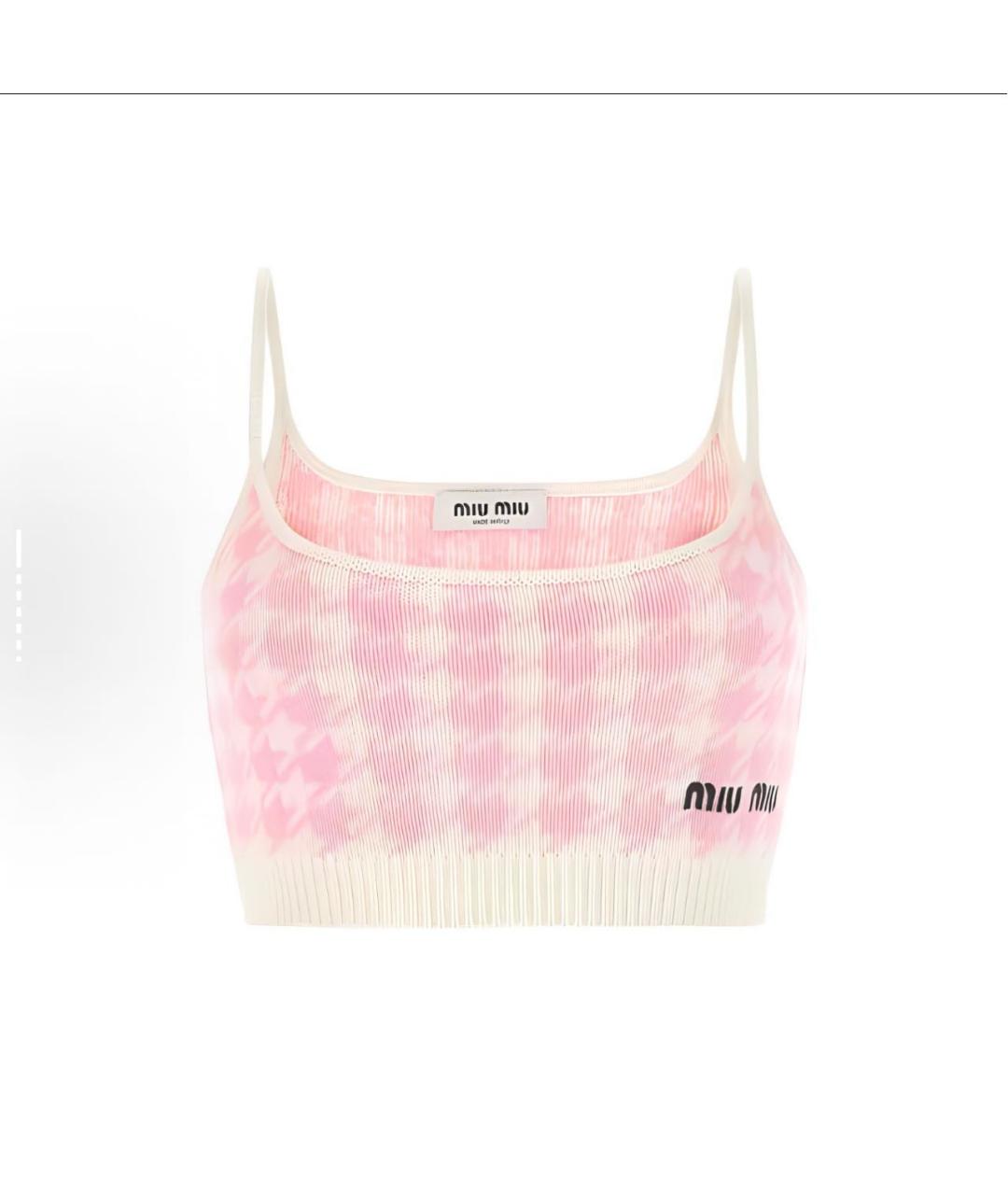 MIU MIU Розовая майка, фото 7