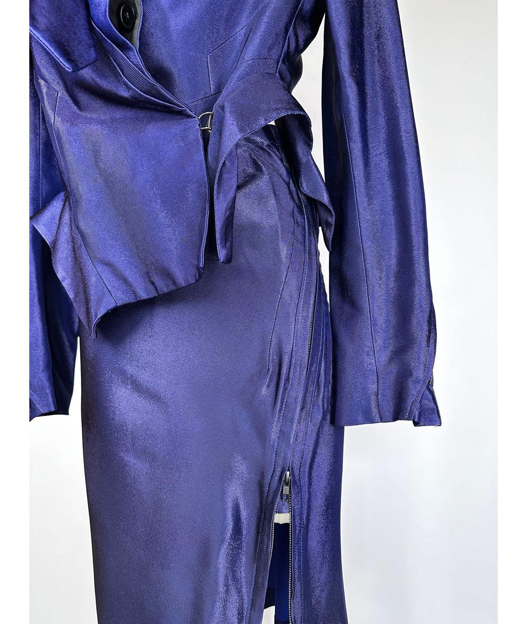 ANN DEMEULEMEESTER Синий вискозный костюм с юбками, фото 7