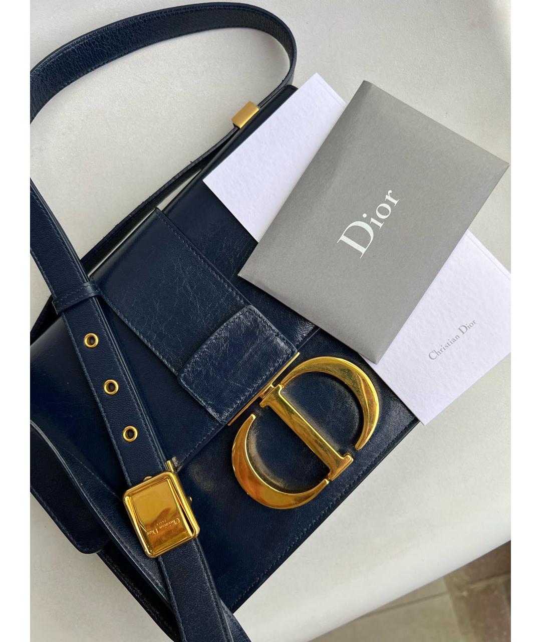 CHRISTIAN DIOR Темно-синяя кожаная сумка через плечо, фото 2