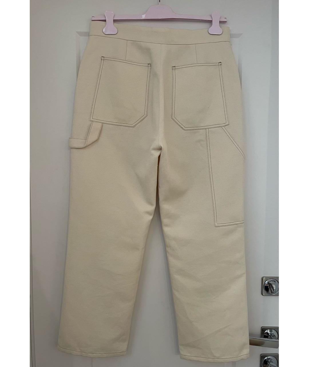 MAX MARA Бежевые хлопко-леновые прямые джинсы, фото 2