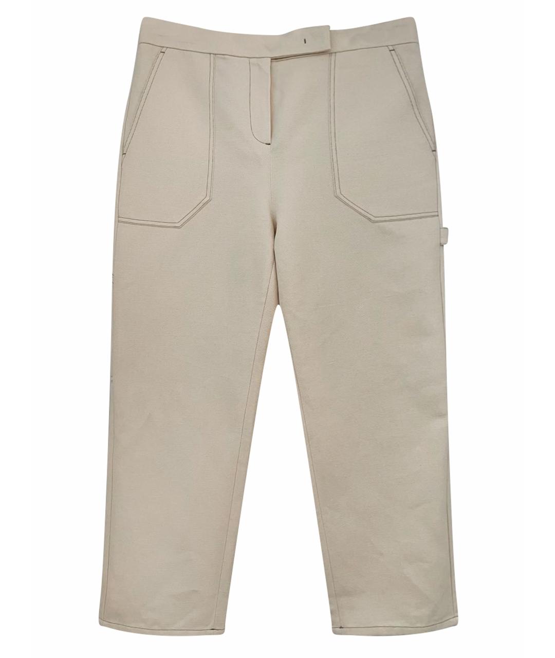 MAX MARA Бежевые хлопко-леновые прямые джинсы, фото 1