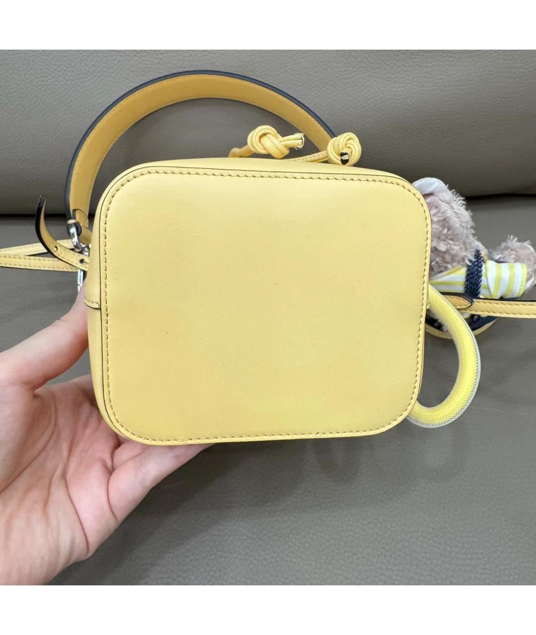 FENDI Желтая кожаная сумка через плечо, фото 4