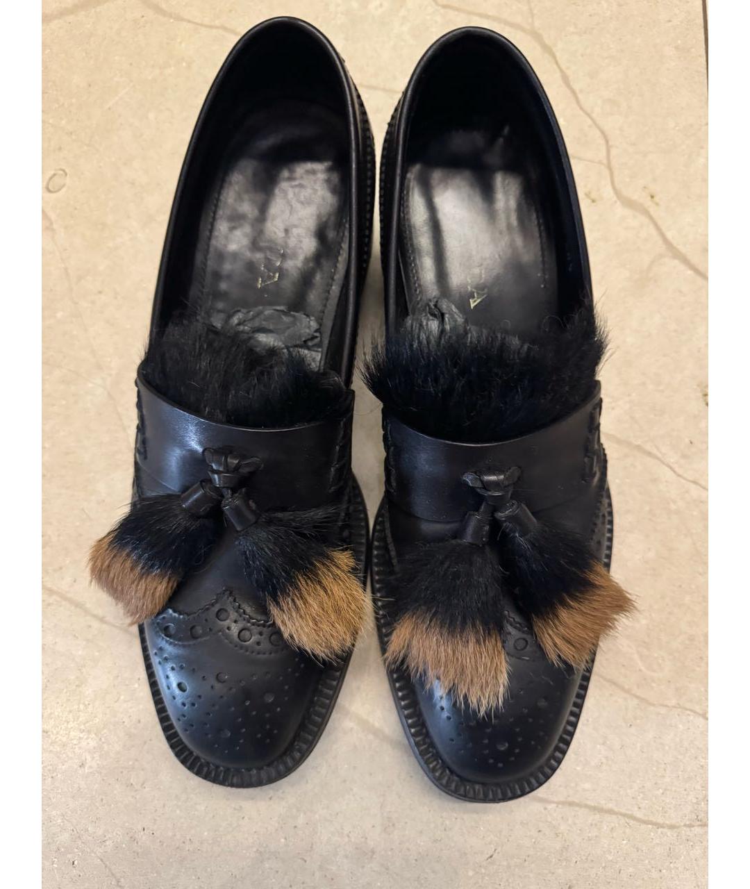 PRADA Черные кожаные лоферы, фото 4