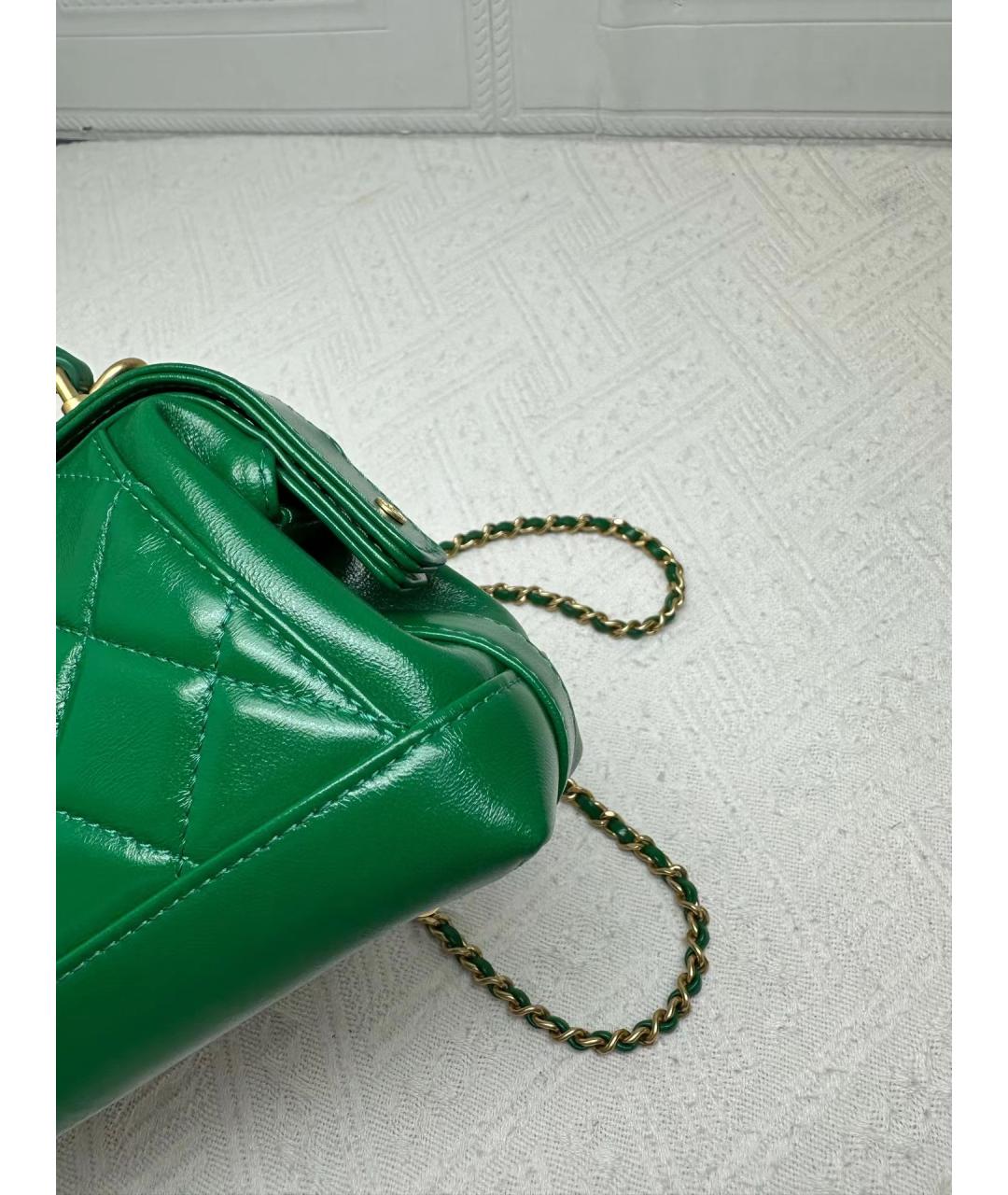 CHANEL Зеленая кожаная сумка через плечо, фото 6
