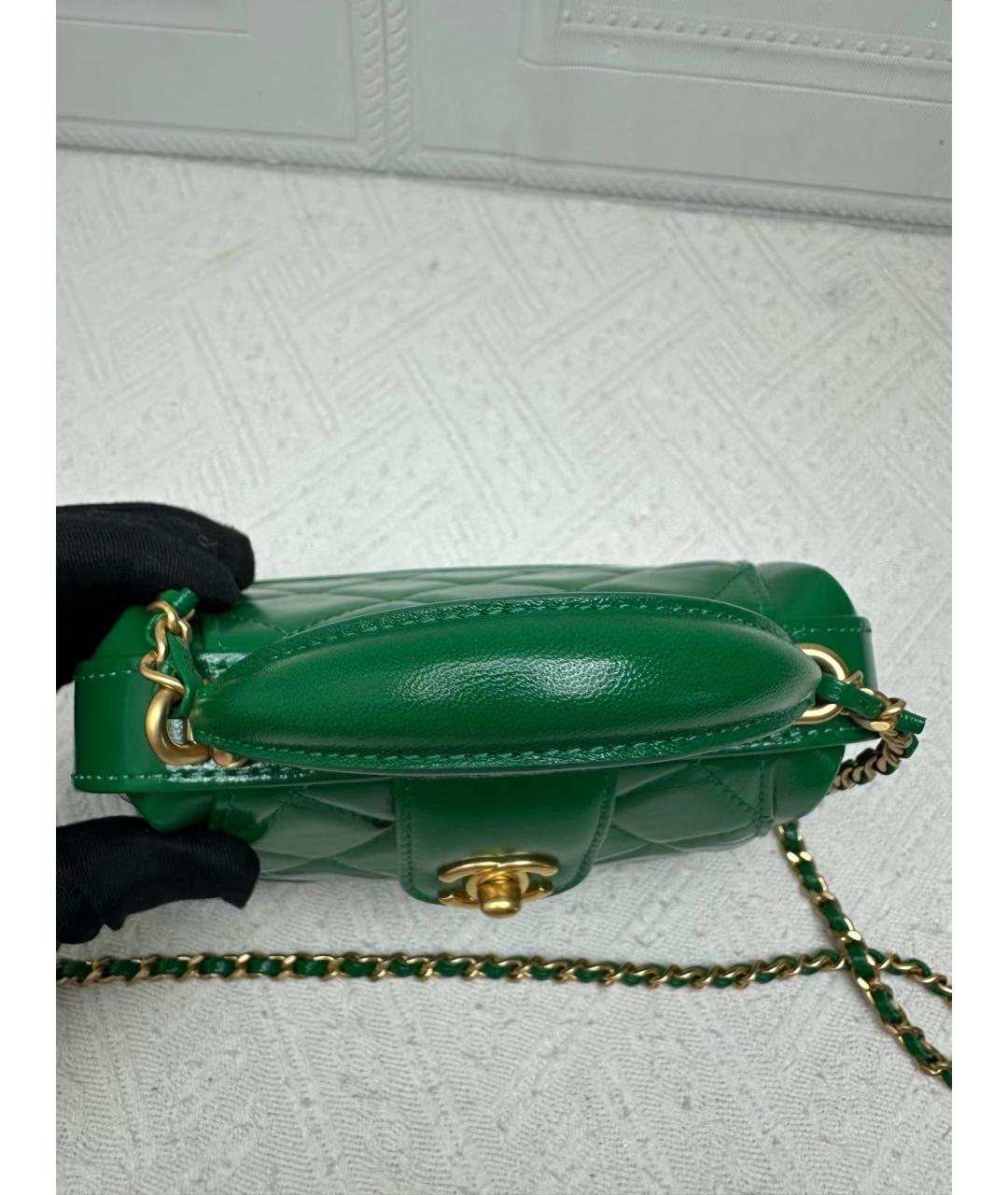 CHANEL Зеленая кожаная сумка через плечо, фото 3