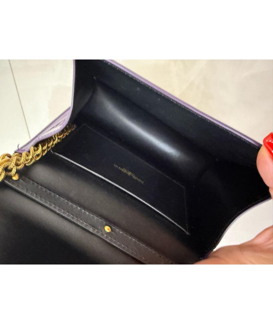 DOLCE&GABBANA Фиолетовая сумка с короткими ручками из лакированной кожи, фото 4
