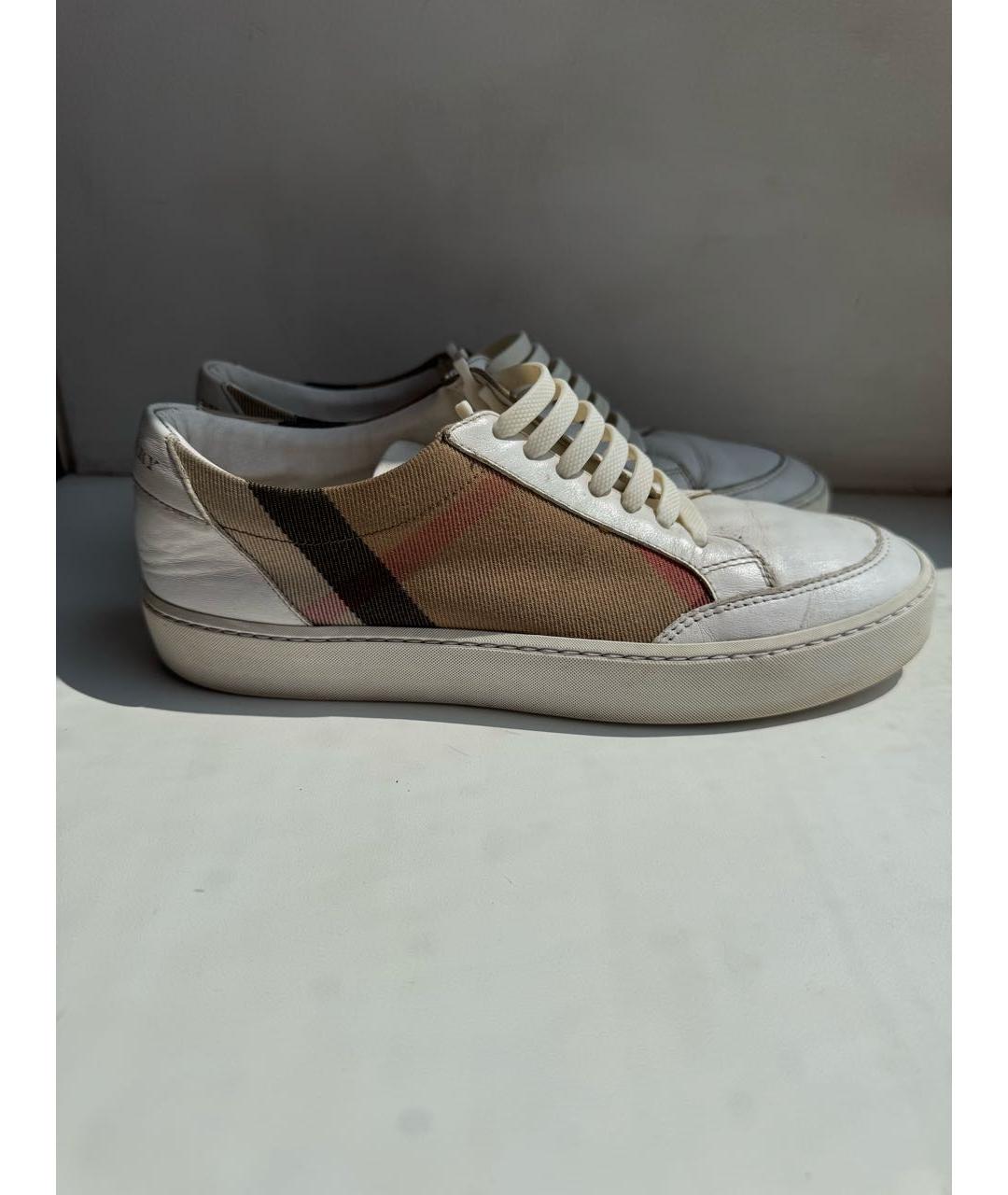 BURBERRY Белые кожаные кеды, фото 7