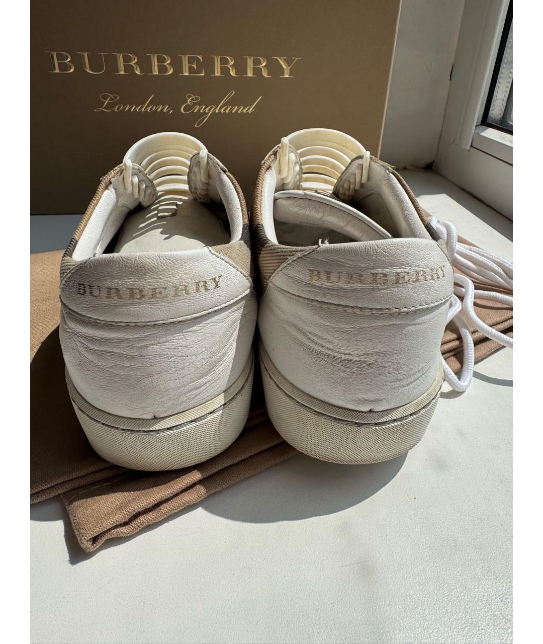 BURBERRY Белые кожаные кеды, фото 3