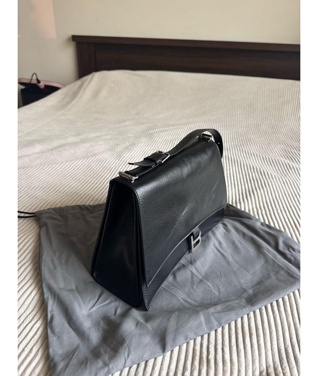 BALENCIAGA Черная кожаная сумка с короткими ручками, фото 2