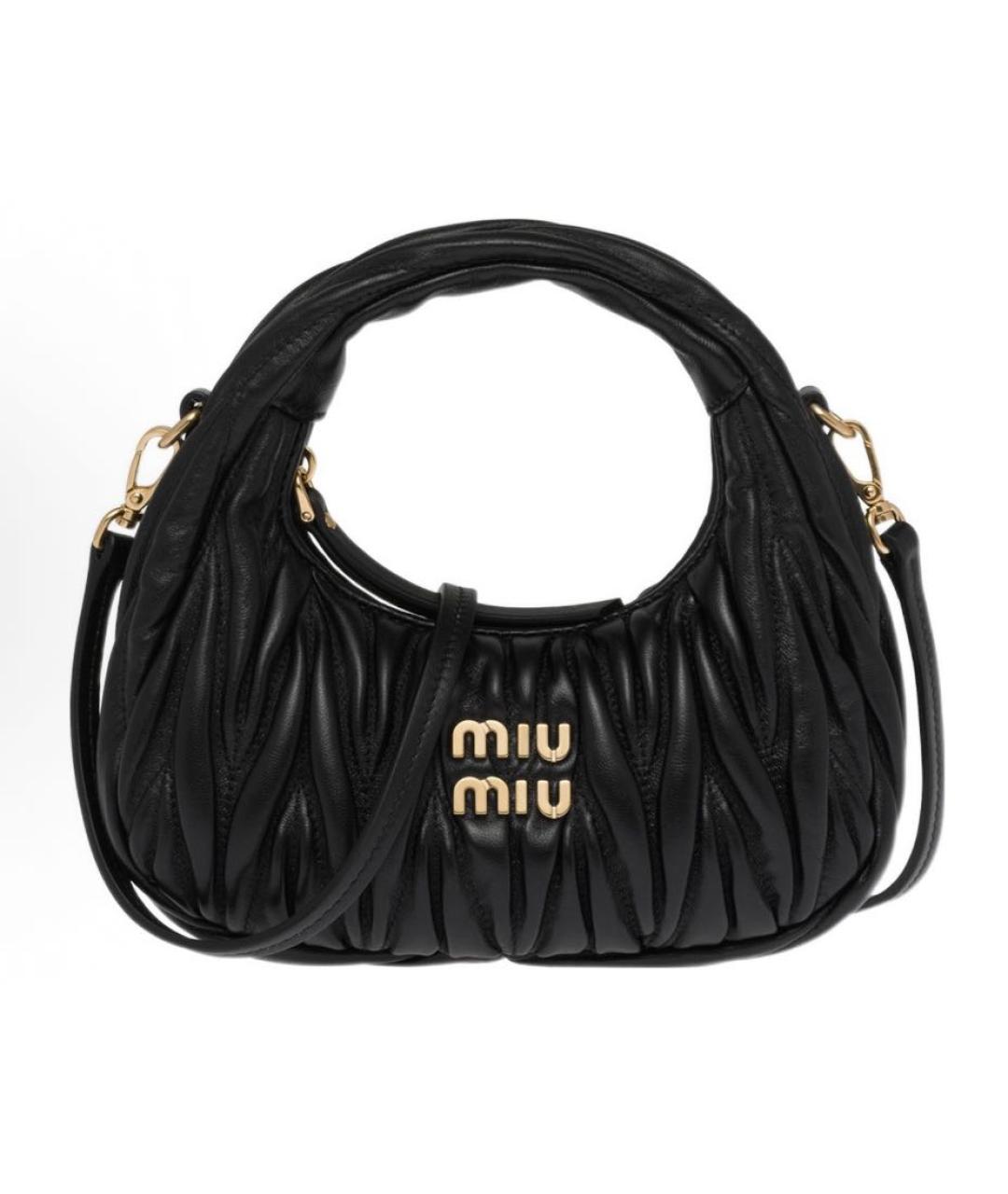 MIU MIU Черная кожаная сумка с короткими ручками, фото 7