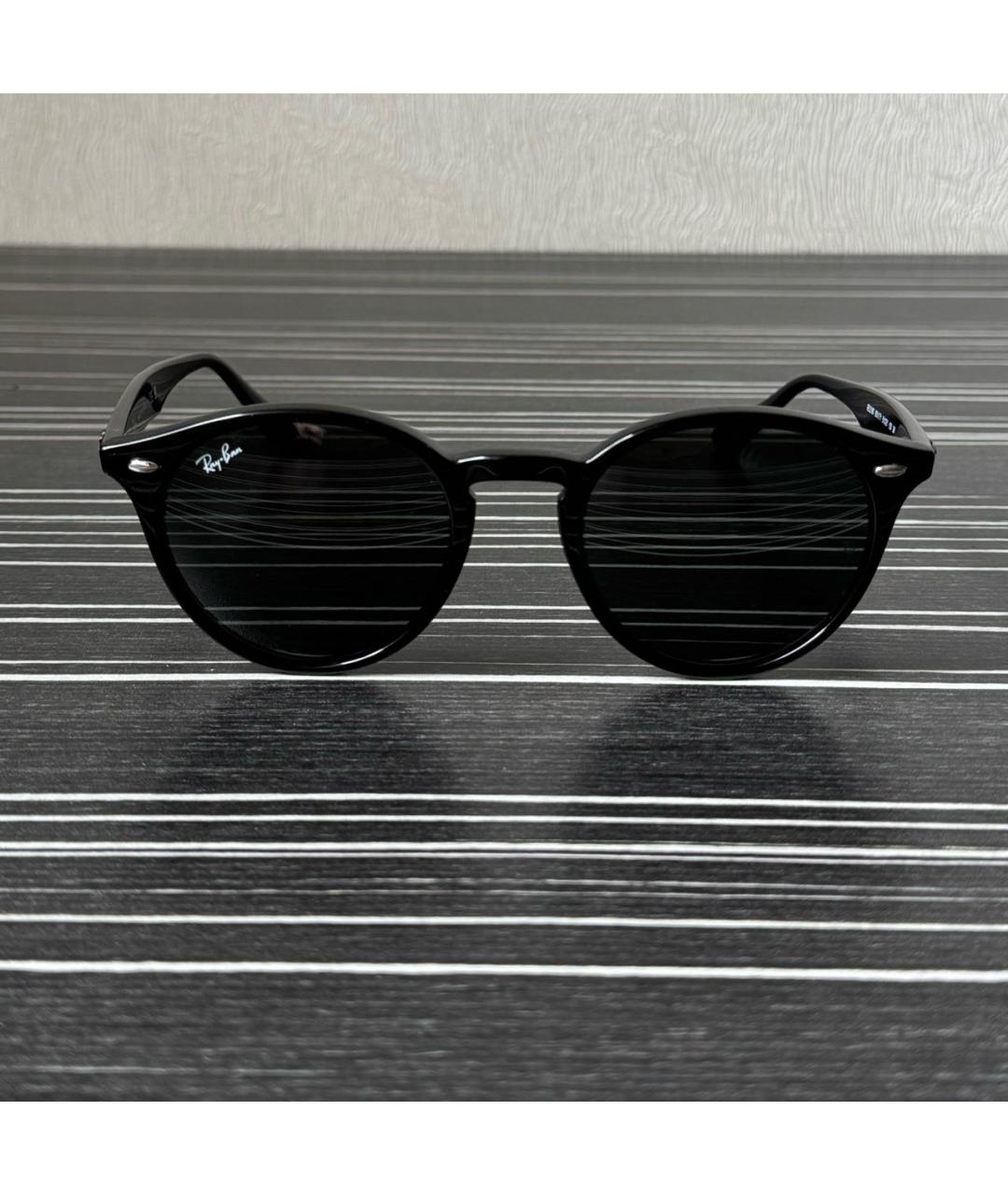 RAY BAN Черные пластиковые солнцезащитные очки, фото 6