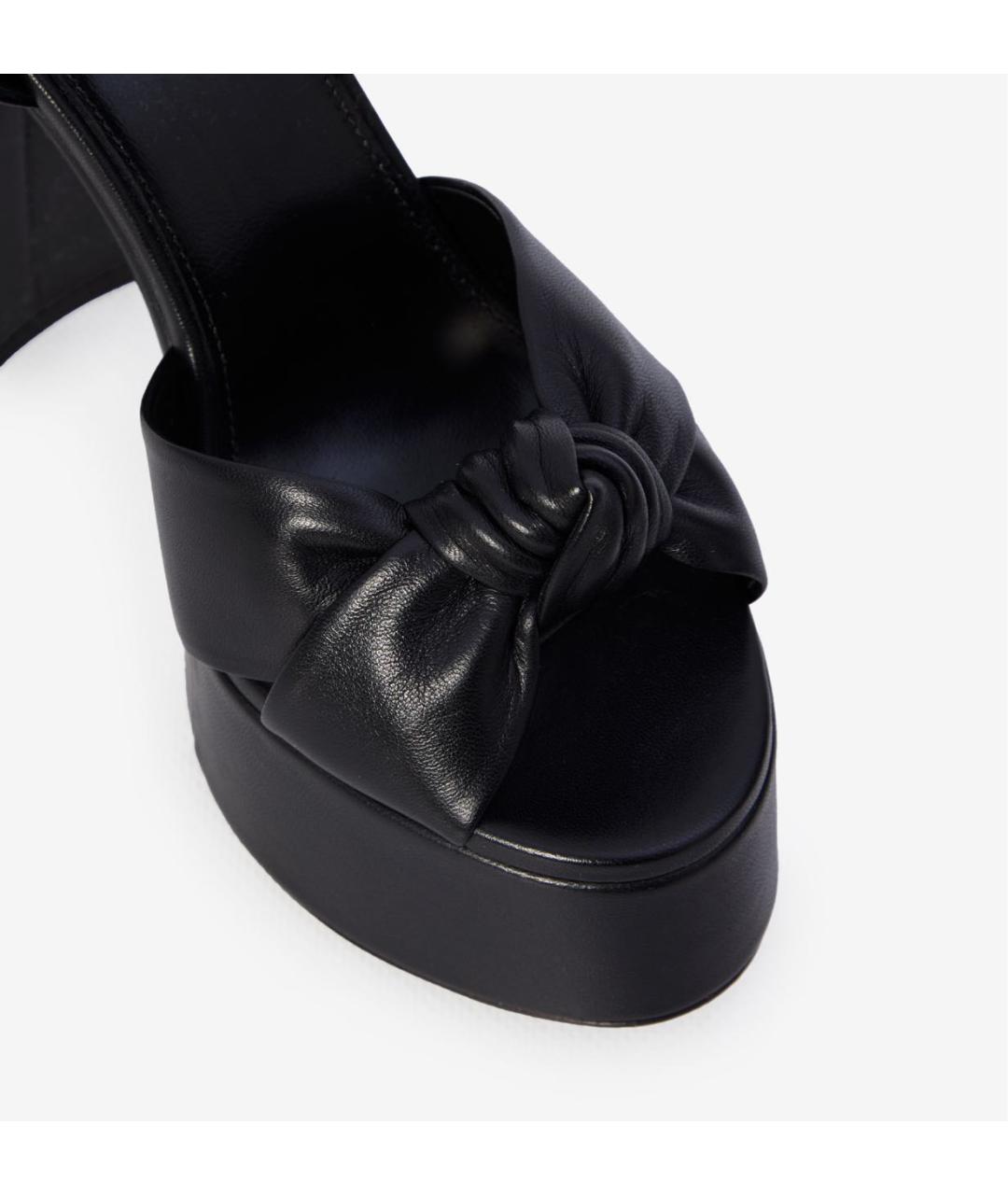 SAINT LAURENT Черные кожаные босоножки, фото 2