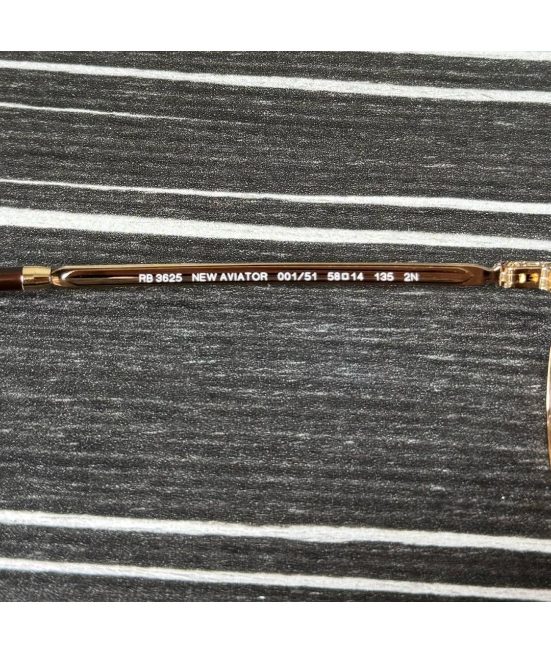 RAY BAN Золотые металлические солнцезащитные очки, фото 3