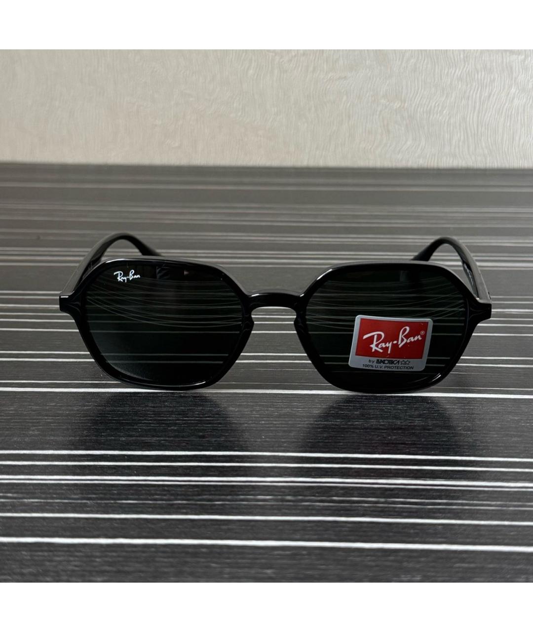 RAY BAN Черные пластиковые солнцезащитные очки, фото 5
