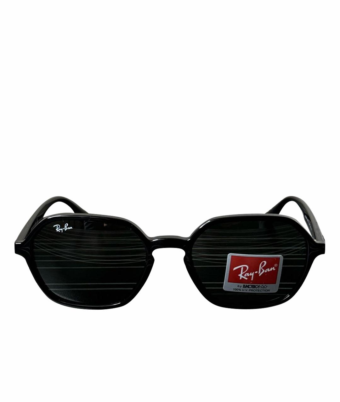 RAY BAN Черные пластиковые солнцезащитные очки, фото 1