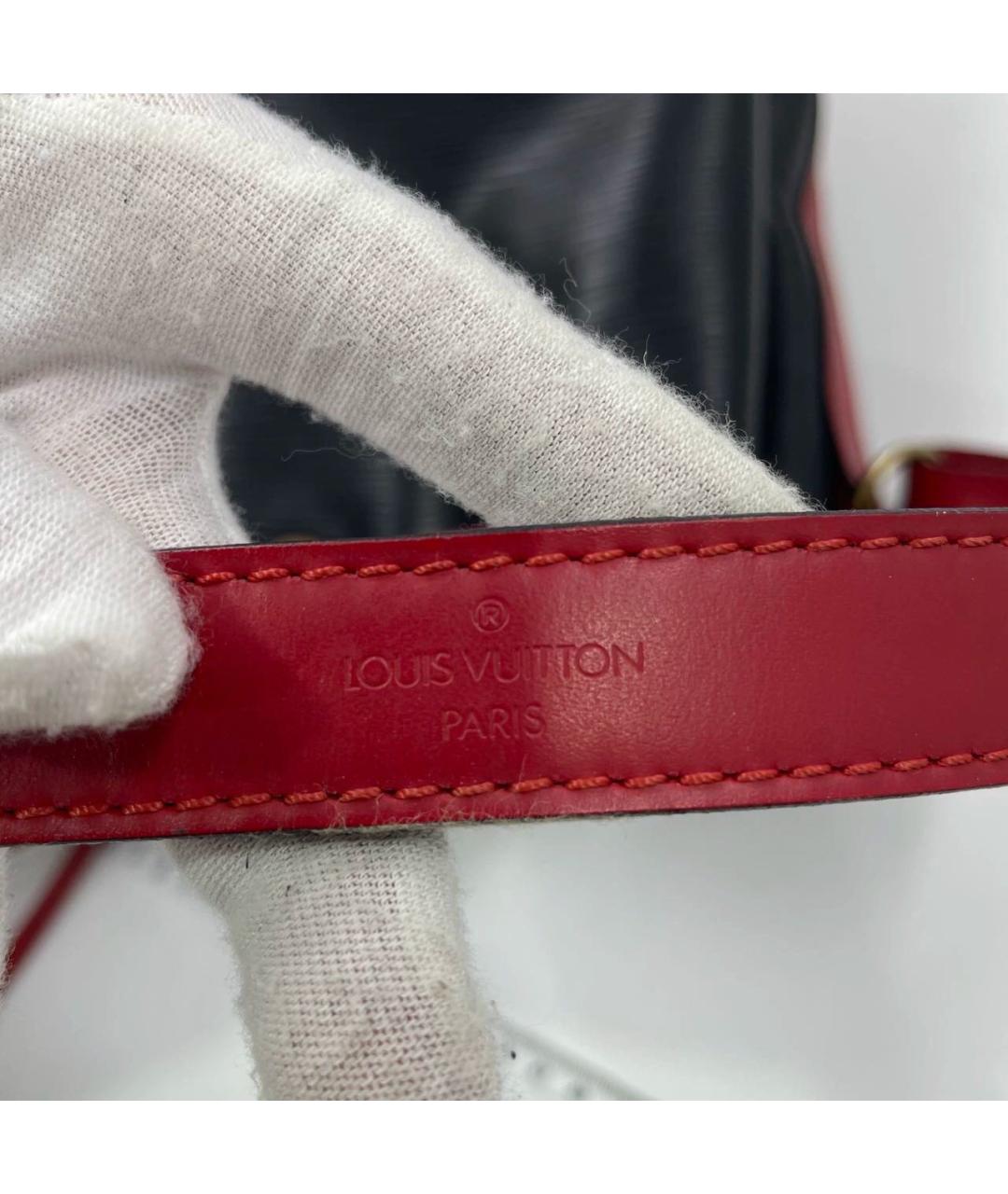LOUIS VUITTON Черная кожаная сумка тоут, фото 6