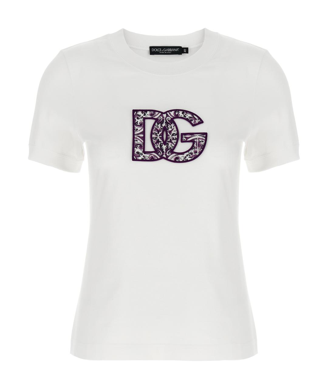 DOLCE&GABBANA Белая хлопковая футболка, фото 1