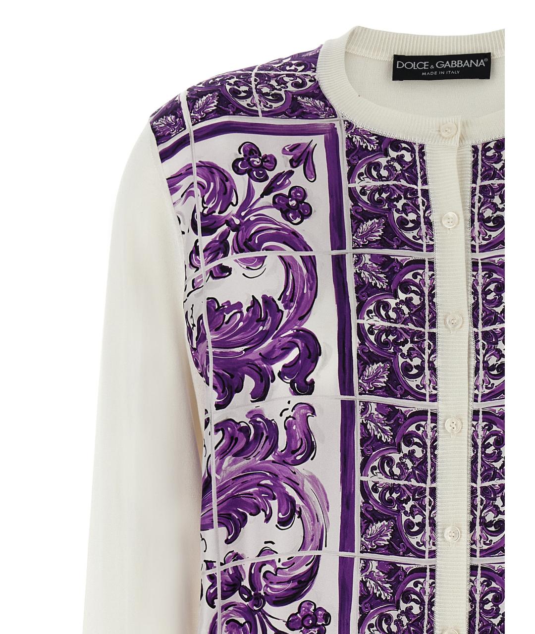 DOLCE&GABBANA Фиолетовый шелковый кардиган, фото 3