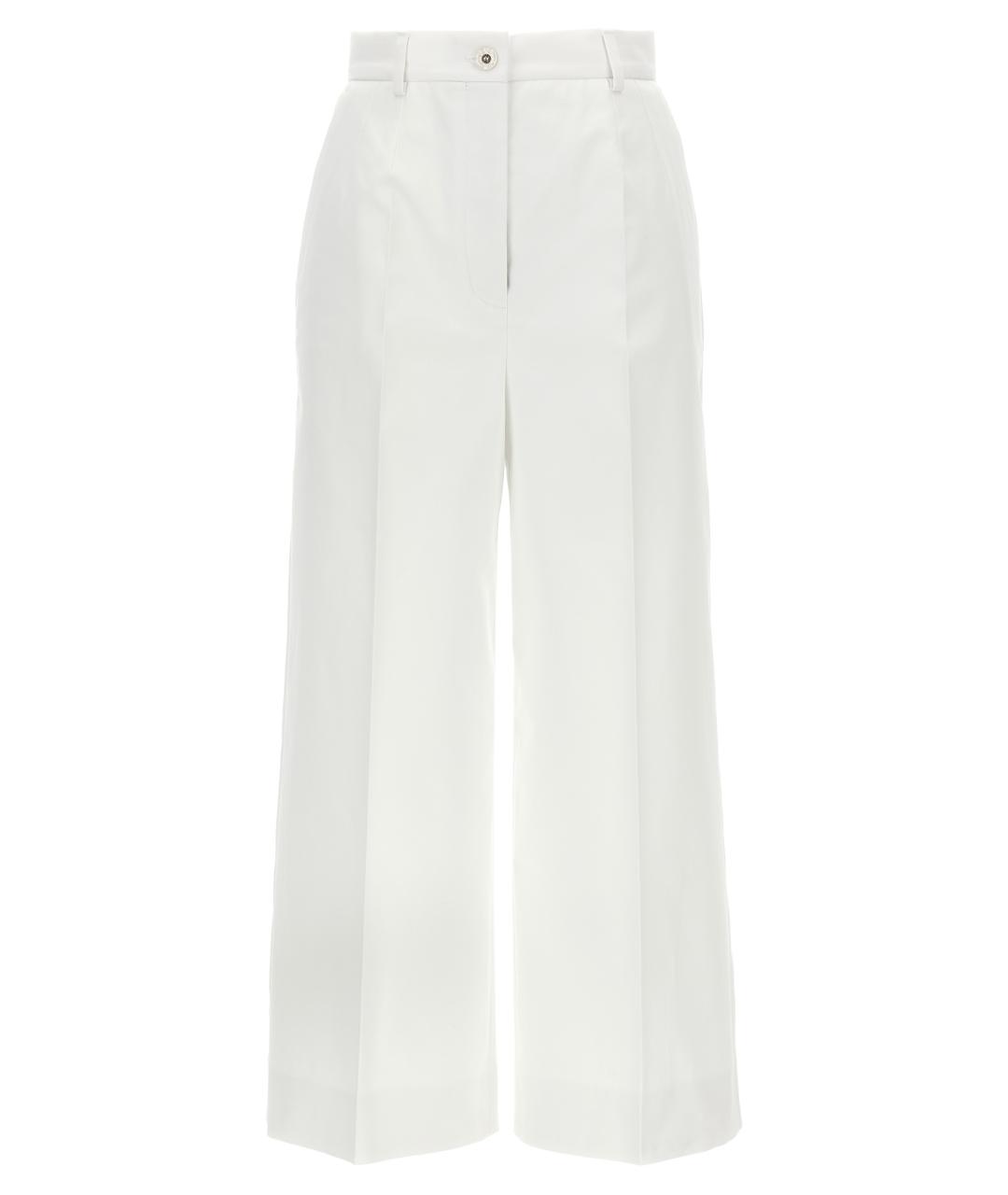 DOLCE&GABBANA Белые хлопковые прямые брюки, фото 1