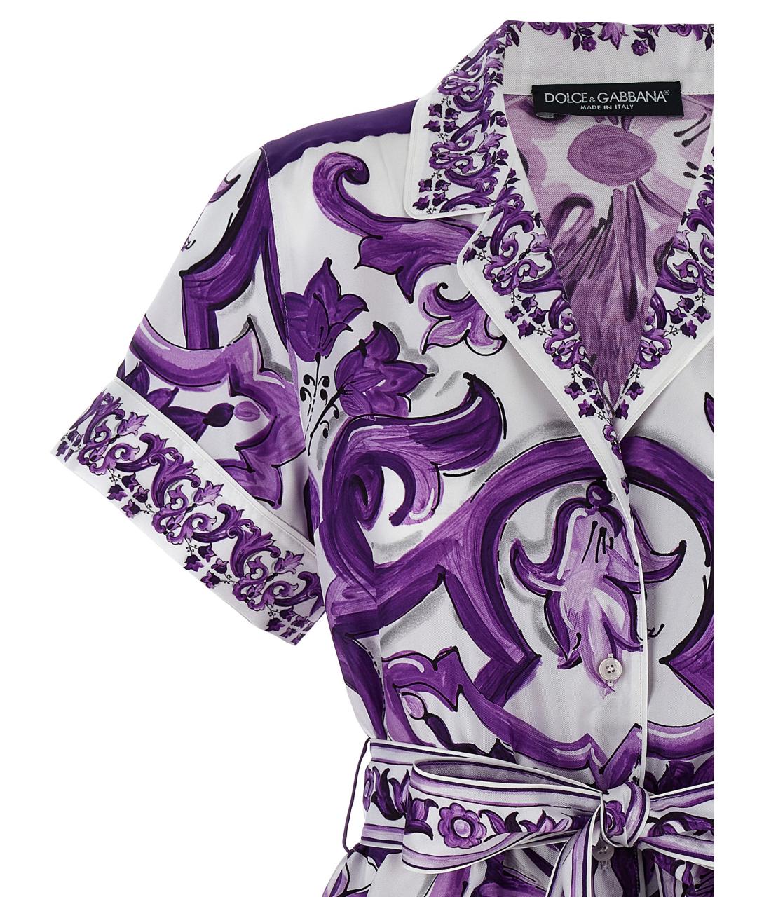 DOLCE&GABBANA Фиолетовая шелковая блузы, фото 3