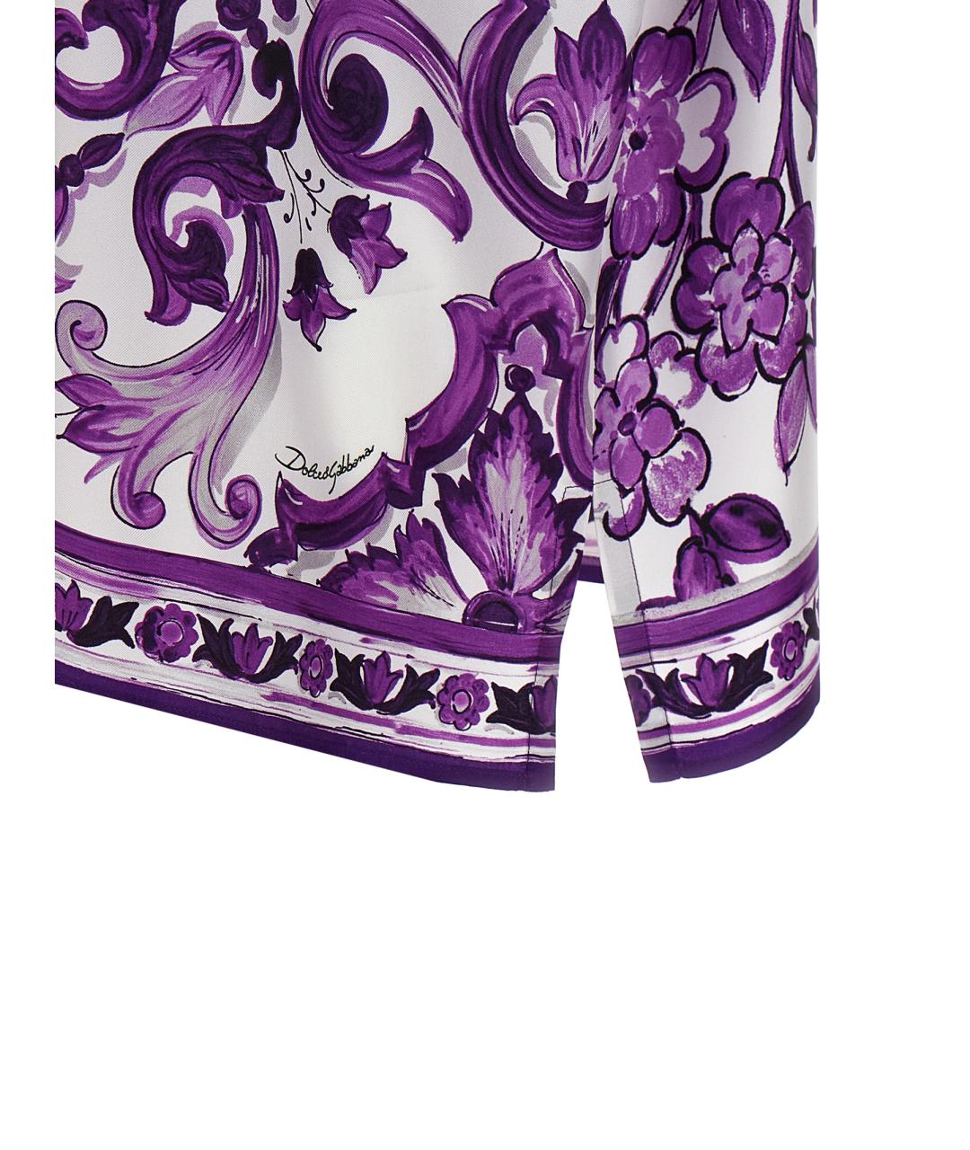 DOLCE&GABBANA Фиолетовая шелковая рубашка, фото 4