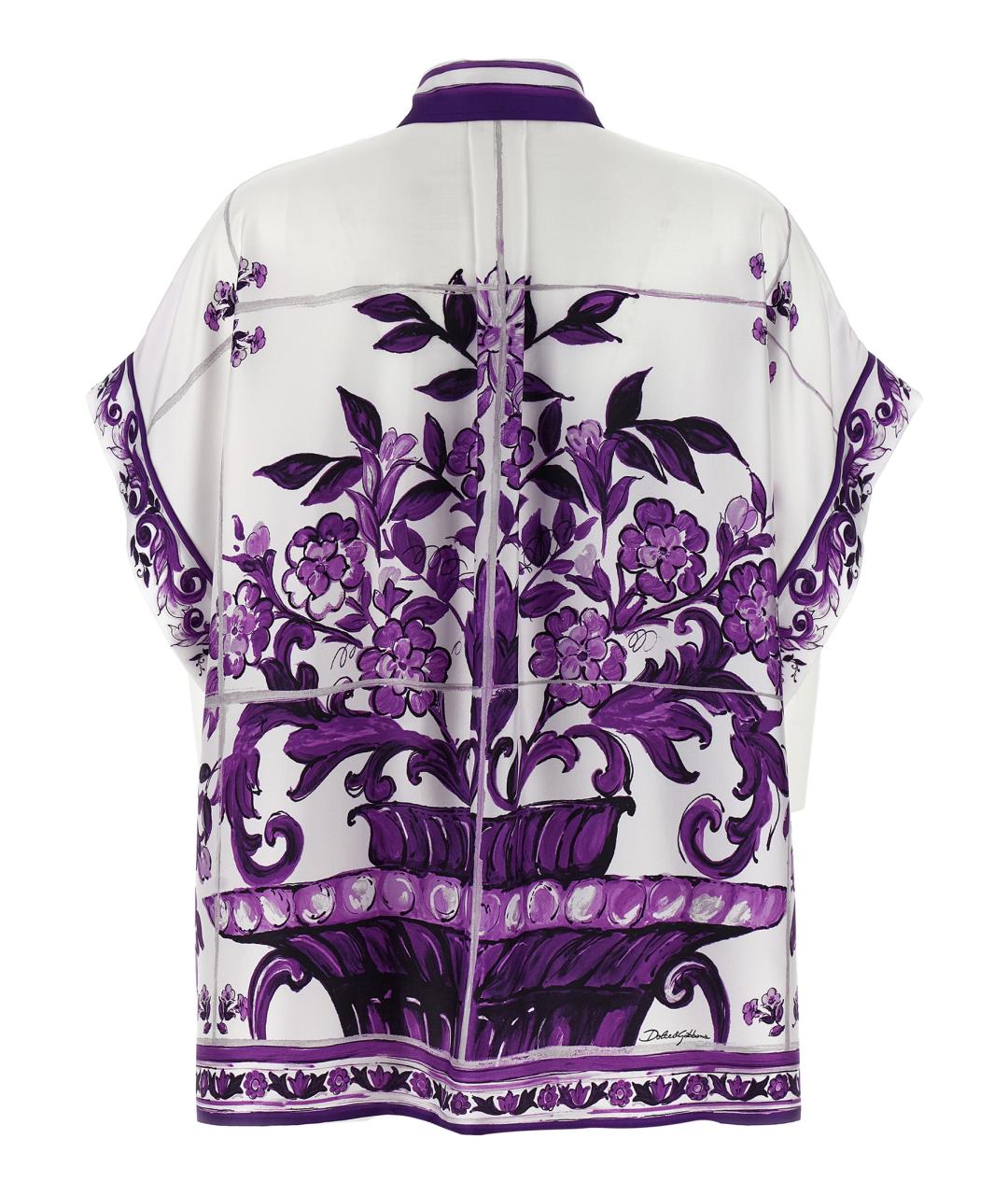 DOLCE&GABBANA Фиолетовая шелковая рубашка, фото 2