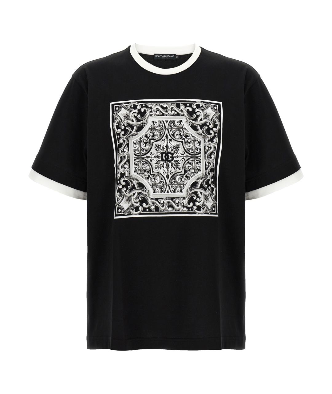 DOLCE&GABBANA Черная хлопковая футболка, фото 1