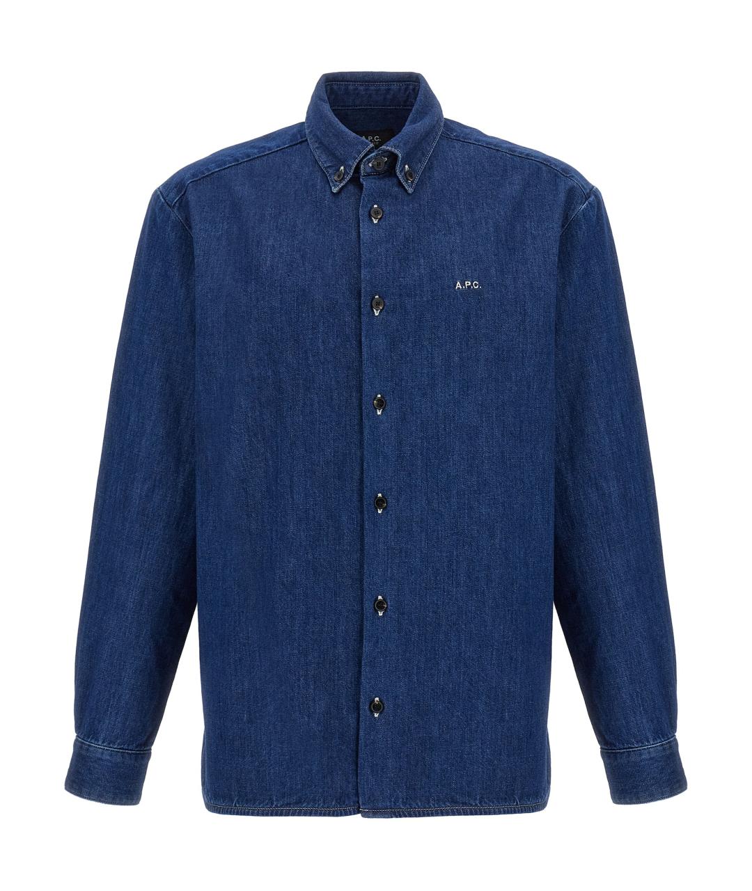 A.P.C. Синяя хлопковая кэжуал рубашка, фото 1