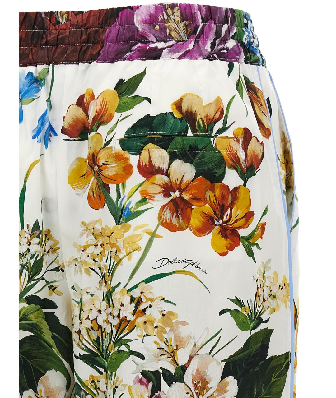 DOLCE&GABBANA Мульти хлопковые прямые брюки, фото 4
