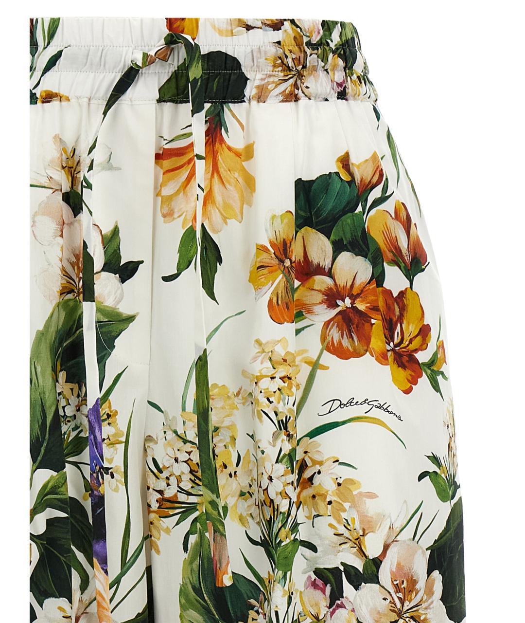 DOLCE&GABBANA Мульти хлопковые прямые брюки, фото 3