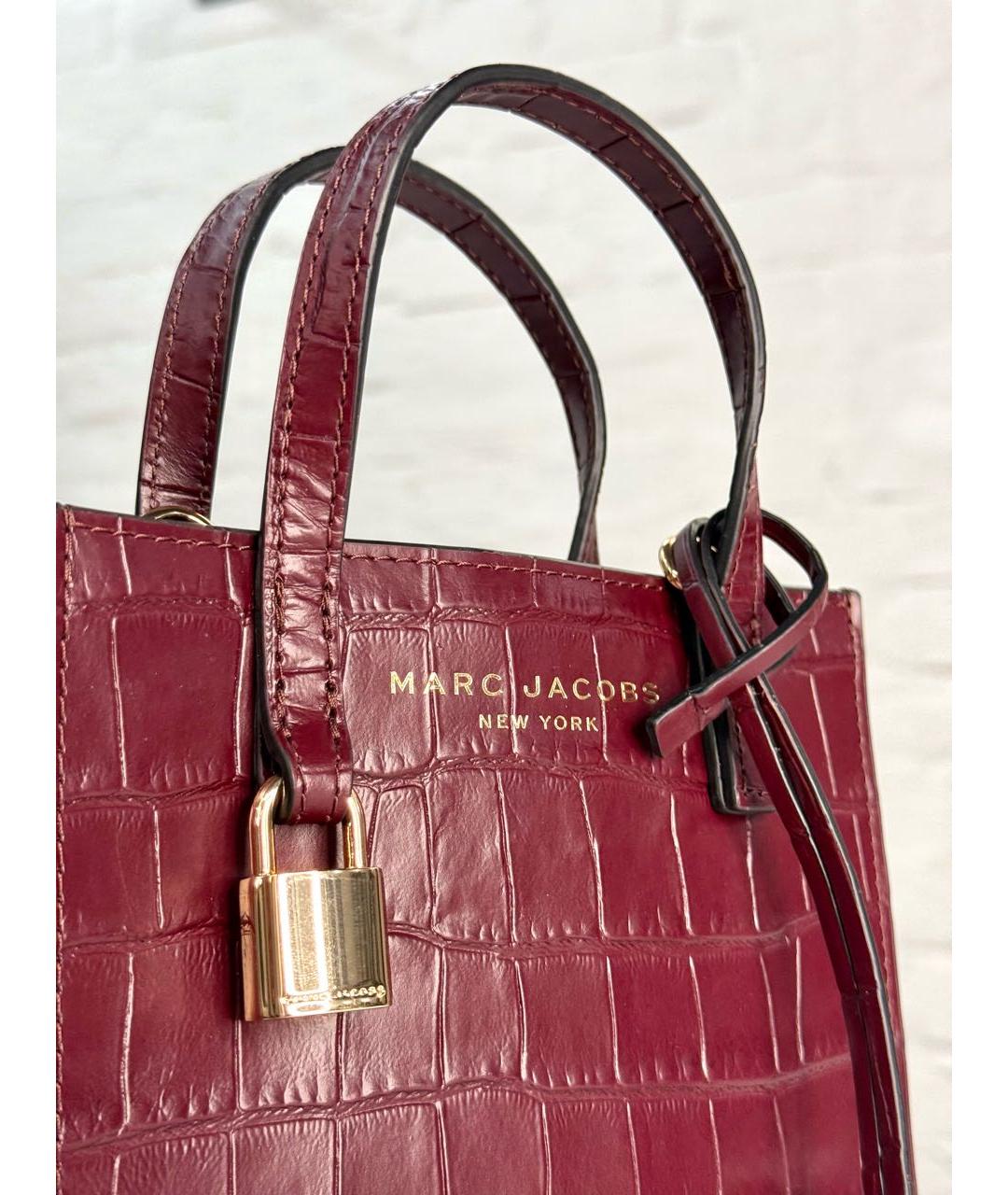 MARC JACOBS Бордовая кожаная сумка тоут, фото 8