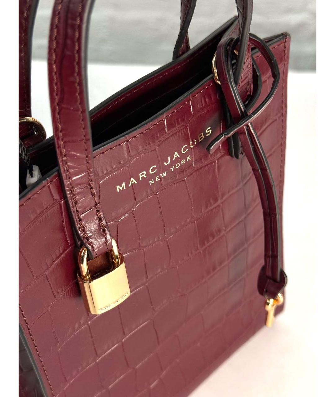 MARC JACOBS Бордовая кожаная сумка тоут, фото 5