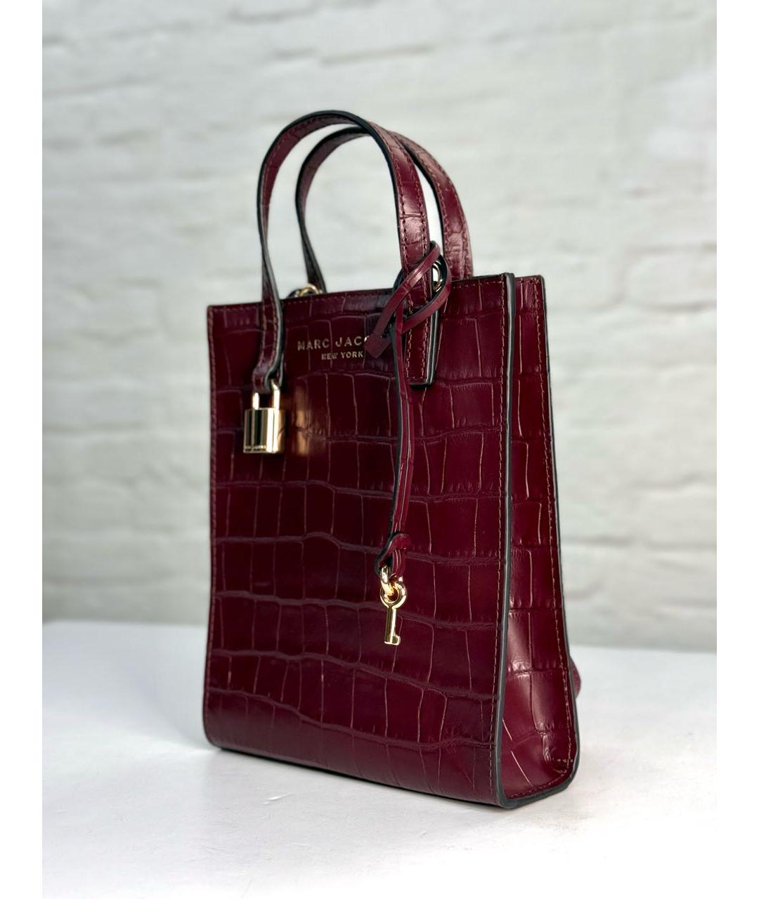 MARC JACOBS Бордовая кожаная сумка тоут, фото 4